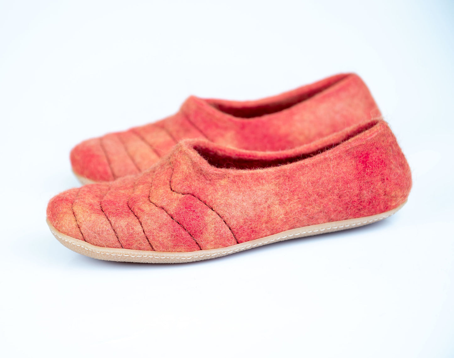 Live Coral COCOON woolen slippers with sturdy & durable stitching on upper lining