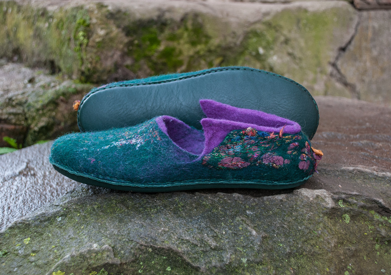 Felted wool slippers
